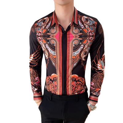 China Wholesale new custom anti-pilling large size long sleeves. High Quality Printed Mens Shirt Designer Shirt for sale