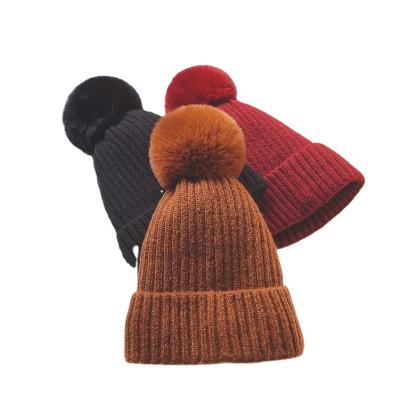 China breathable & Hot Sale Waterproof New Arrival Super Popular Winter New Design Knit Women Acrylic Beanie With Pom Pom Fisherman Beanie Hat for sale