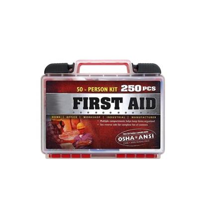 China Oripower 164 Pie Emergency First Aid Dual Layer Wall Mountable Kit Medical Supplies Plastic Box for sale