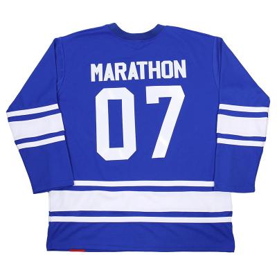 China Jackets Cheap Wholesale Youth Blue Reversible Junior Practice Ice Hockey Jersey and Goalie Cut Apperal for sale