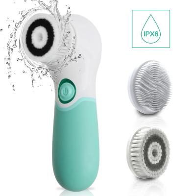 China Restore Soft and Smooth Skin IPX6 Waterproof 2 Speed ​​Settings 360 Degree Rotating Facial Cleansing Brush Women's Beauty Silicone Brush Battery Operated for sale