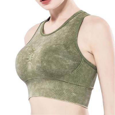 China 2020 Breathable New Fashion Nylon Spandex Sports Bra Yoga Women Water Tight Wash Color Yoga Top for sale