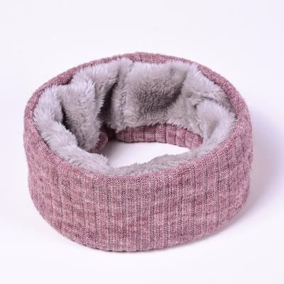 China Modern Fashion Scarf Ring Women Solid Scarf Fleece Unisex Knitted Warm Neck Scarves for sale