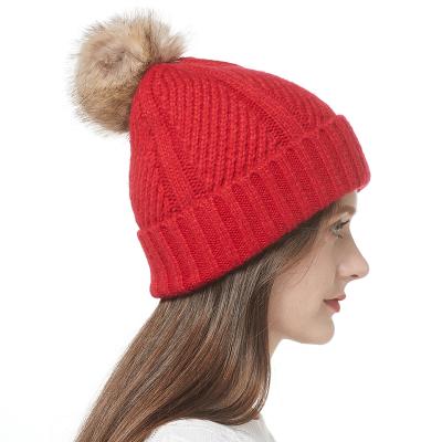 China JOINT Ball and Fashion Cap Autumn Winter Woolen Hat Wool Fleece Warm Knit Student Hat for sale