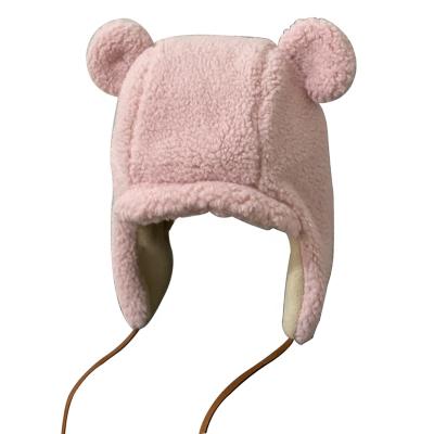 China Cute Warm Female All-match Winter Hat Plush Teddy Bear Ears Thick Windproof Hat for sale