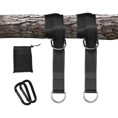 China Durable Set of 2 Shaft Swing Straps Pendant Kit Camping Hammock Accessories with Two Heavy Duty Carabiners for sale