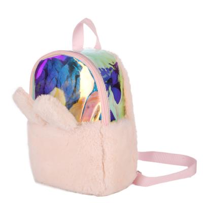 China RFID Cute Rabbit TPU Holographic Backpack Plush Backpack for sale