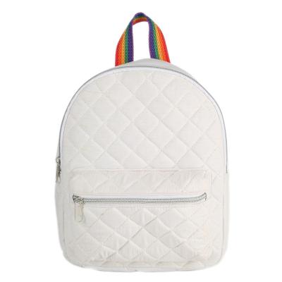 China Soft RFID Plush Simple Structure Space School Backpack Quilted Backpack With Rainbow Strap for sale