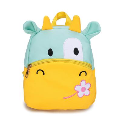 China Anti-theft Cow Kids Cut Backpack With Flower Amazon Children Backpack Kids School Bags Wholesale for sale