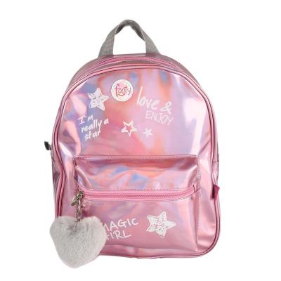 China DIY Waterproof Letters Pattern Holographic Mini Travel Bags Laser PU Backpack School Bags For Teenage Girls for sale