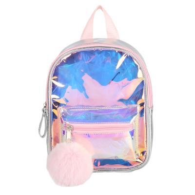 China Iridescent Transparent RFID TPU Small Backpack With Tassel for sale