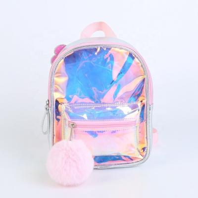 China Small Mini Clear Girl Laser Transparent Waterproof Holographic Waterproof PVC TPU Summer Travel School Backpack for sale