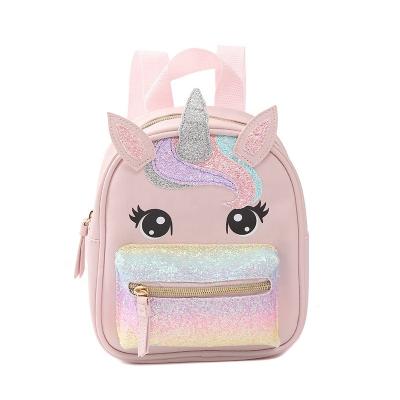 China Cute Anti-theft Sequin Bags Women PU Children School Bag Pink School Bags Backpack For Girl for sale