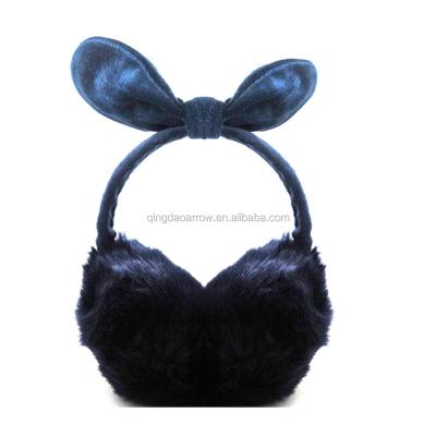 China Lovely Plush Ear Muff 2020 Simplicity High Quality Women's Faux Fur Fleece Winter Ear Warmers Shear Bow Fur Winter Warmer Earmuff for sale