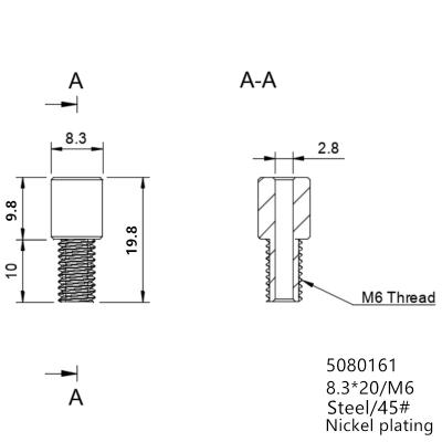 China Precision aluminum custom metal brass part / steel lamp parts / 5080161 for sale