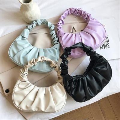 China 2021 Fashion Statistical Institute of Fashion 2021 Fashion Pleated Purses Women's Bag Handbags Simple Shoulder Armpit Cloud Shape Handbags Bag for sale