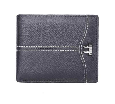 China Wholesale custom business casual wear vintage silver fashion thin leather wallet for men for sale