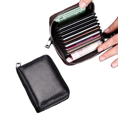 China 2020 NATIONAL Hot Sale Fashion Card Bag Korean Genuine Leather Cow Leather Leather ID Card Credit Card Holder Wallet for sale