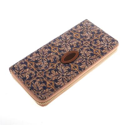 China Waterproof Delicate Female Fashion Colorful Long Zipper Purse Card Holder Bark Wallet Long Wallet for sale