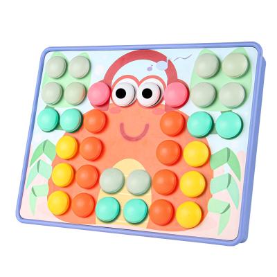 China Eductaional Amazon Classic Art Children's Puzzle Nail Board Cartoon Mushroom DingTalk Boys and Girls Toys 0-3-6 Years Old for sale