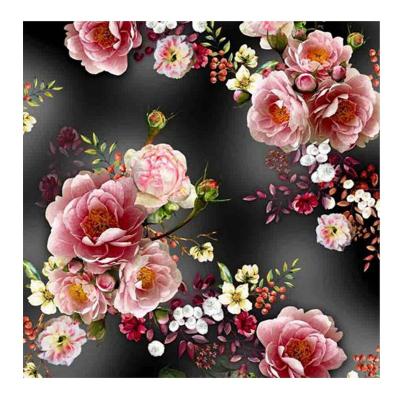 China 75D Polyester Crepe Chiffon Breathable Soft Customized Flower Design Styles Digital Printing For Long Lady Dress Fabric for sale