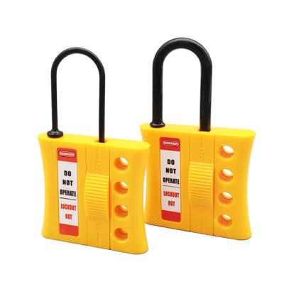 China For Safety Lockout Equipment QVAND Hot Sales Insulated Nylon Safety Emergency Stop Lockout Tagout Plastic Latch for sale