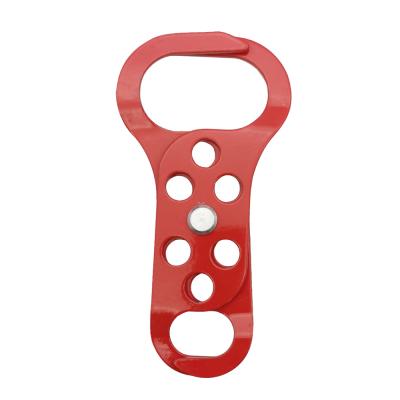 China For Safety Lockout Equipment QVAND Anti-rust Double-end Steel Holes Red Sprayed Steel Lockout Latch for sale