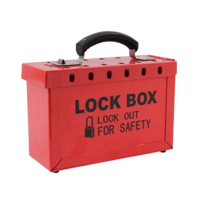 China For Loto 13 Safety Lockout Equipment QVAND Safety Red Group Locks Safety Lockout Tagout Steel Box For Key Padlock for sale