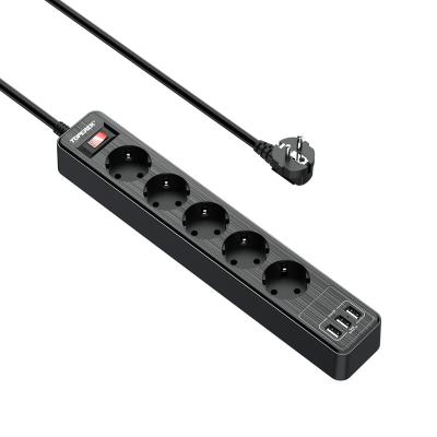 China Residential / General Purpose EU Plug Extension Lead Power Strip for sale