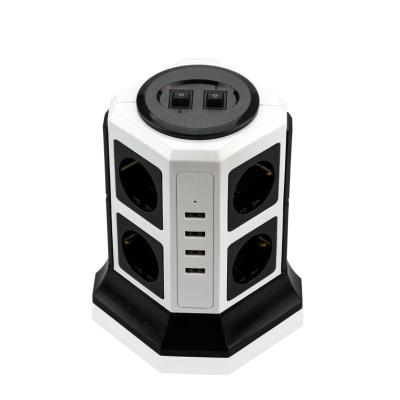 China New Design 220V Tower European Power Band 8 EU Outlets Residential / General Purpose h 4 USB for sale