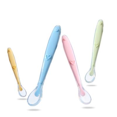 China Baby Care Products BPA Free Defensive Position Silicone Soft Baby Feeding Spoon for sale