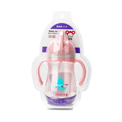 China Baby Free Transparent PP Outlet PP Factory Cup 350ml BPA Factory Straw Training Water Cup Bottle for sale