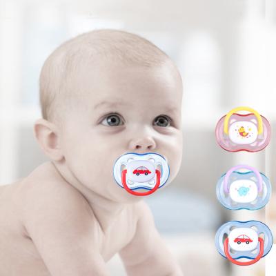 China BPA Free 2020 BPA Free Silicone Cartoon Baby Hot Sale Niipple Super Soft Flat Head Pacifier for sale