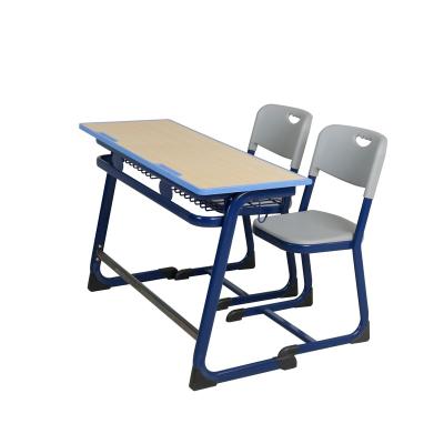 China Modern High Quality Education School Desk And Double Seat Chair Customized Chair For Students for sale