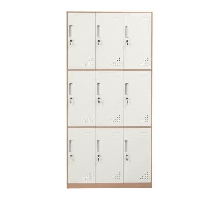 China Morden Used Metal Cabinets Hot Sale Customization Large Capacity Locker 9 Door Wardrobe Metal Steel Wardrobe For Storage Clothes for sale