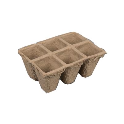 China Biodegradable Seed Planting 2X3 Cell Plant Tray Paper Flower Pot Paper Pulp Nursery Tray Seedling Seedling Pots for sale