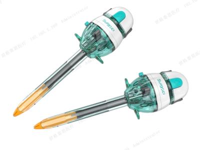 China 12mm markierte einziehbares Messerspitze Laparoscopic WEGWERFCER flügeliges Trocar zu verkaufen