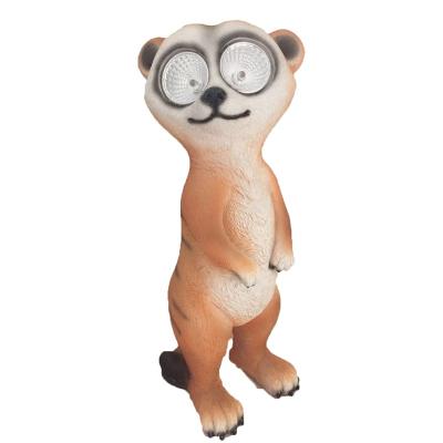 China Europe resin solar meerkat statue with eyes light up for garden decoration mold for sale