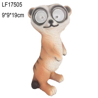 China Europe resin meerkat statue with eyes light up for garden decoration for sale