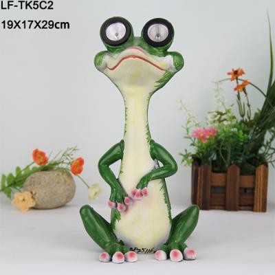 China Resin Solar Lantern 11inch Solar Led Gecko LED Lawn Lights, Quanzhou Lifa Crafts Solar Garden Animal Lantern for sale