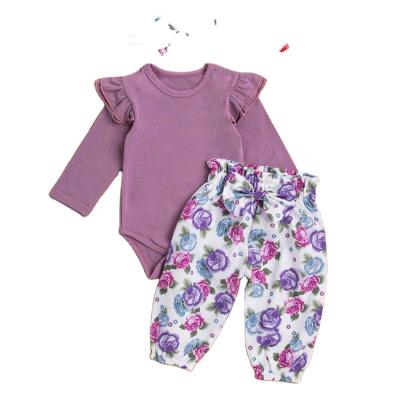 China New Infant Babies Clothes Set Romper Long Sleeve Pants Set for sale