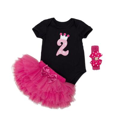 China Newest Fashion Soft Wholesale Baby Clothes First Birthday Girl Outfits for sale