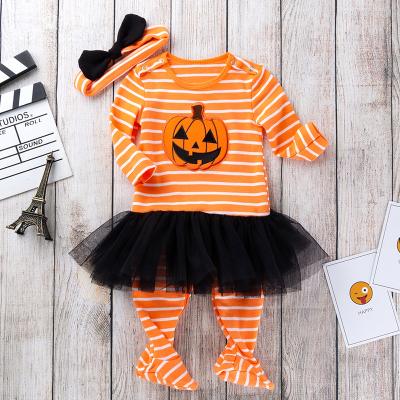 China Halloween Antibacterial Popular Holiday Design Dress Hot Sale Cloth Soft Baby Clothes Set for sale