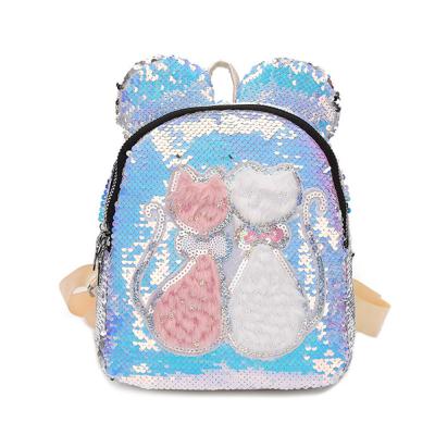 China New arrival anti-theft RTS shinny lovely sequin bag package cartoon backpack kids bag package for sale