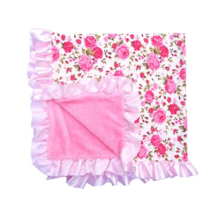 China Newest Anti-pilling Ruffle Knit Cotton Baby Blankets Newborn Blanket for sale