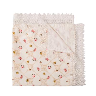 China Wholesale PASSIONATE Baby Wrap Soft Touch Lace Floral Baby Blanket for sale