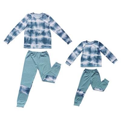 China Mommy and Me Two Piece Tie Dye Latest Long Sleeve 2020 Custom Made Breathable Sweatsuit for sale