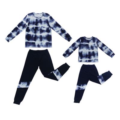 China 2020 New Long Sleeve Tie Dye Two Piece Mommy and Me Custom Made Breathable Sweatsuit for sale