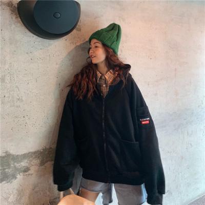 China New Women's Korean QUICK-DRY Oversized Sweatshirt Hoodies Solid Color Pattern Pullover Hoodie Autumn And Winter New for sale