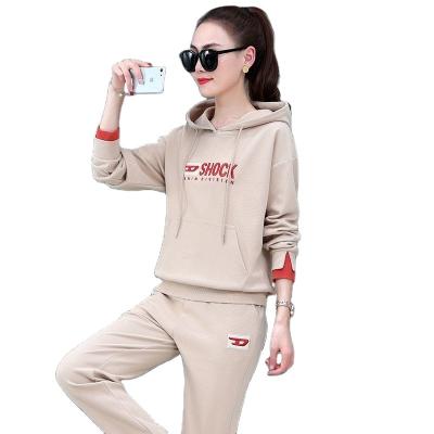 China 2021 QUICK DRY women's casual clothes fall sportswear set two-piece set new Korean loose hooded women's autumn sweater fashion for sale